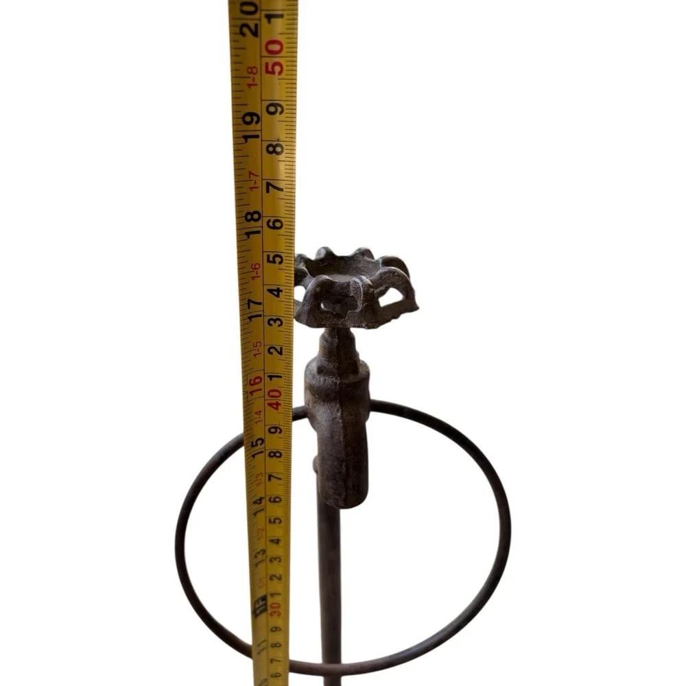 Rustic Industrial Faucet Towel Ring Stand Freestanding Metal Steampunk Farmhouse